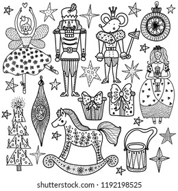 Hakuun christmas coloring book nutcracker magic vector liittyvã vektorikuva rojaltivapaa