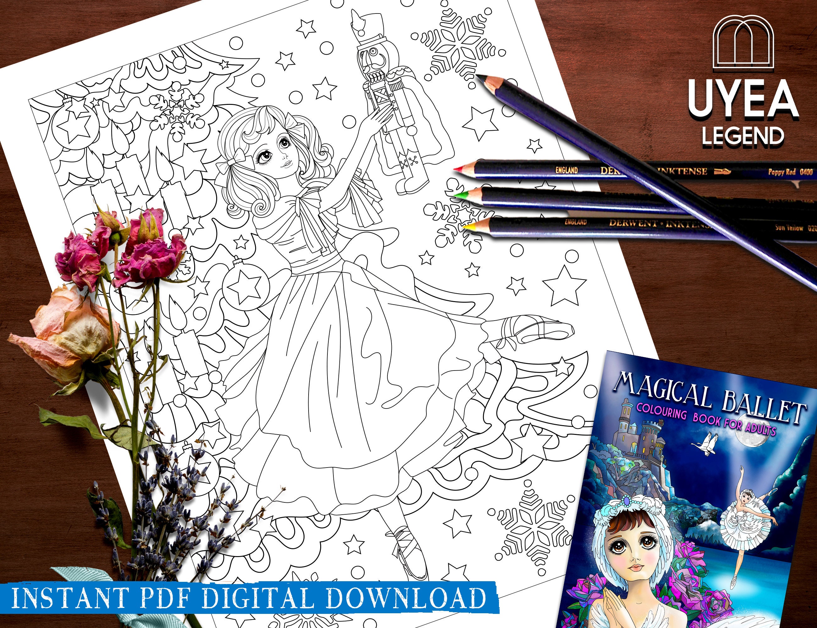 Nutcracker clara coloring page nutcracker ballet colouring page ballet coloring instant digital download by uyea legend