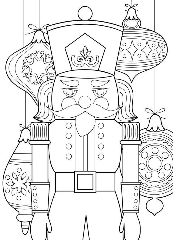 Printable coloring page zentangle coloring book nutcracker