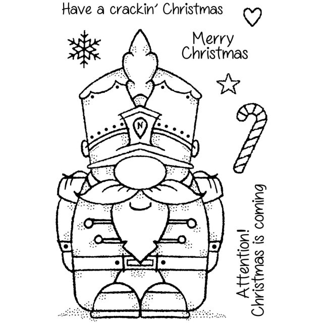 Woodware clear stamps nutcracker gnome set of