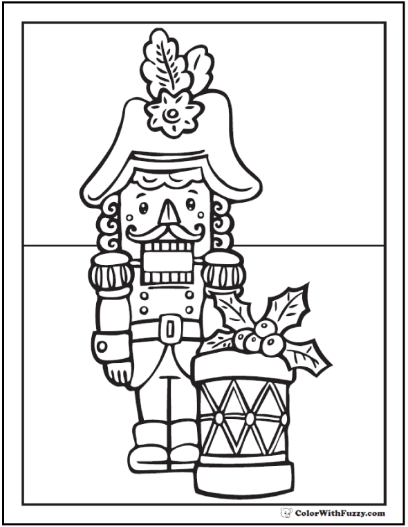 Nutcracker coloring sheet drum captain