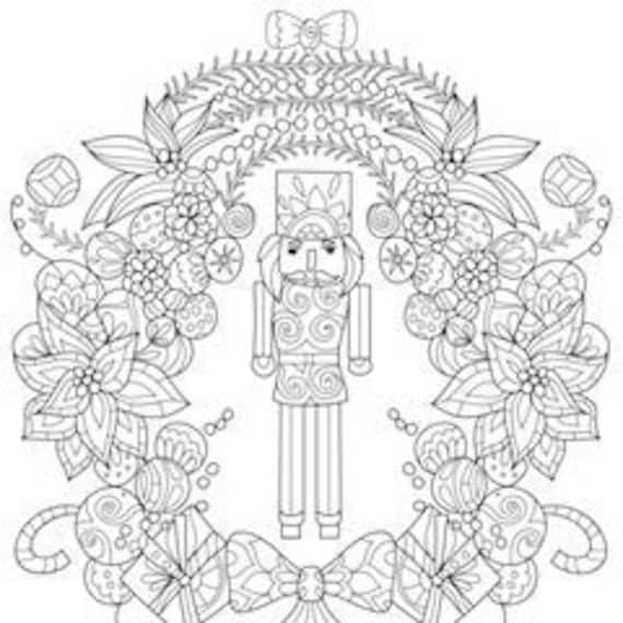 Printable coloring pages zentangle coloring book nutcracker instant download