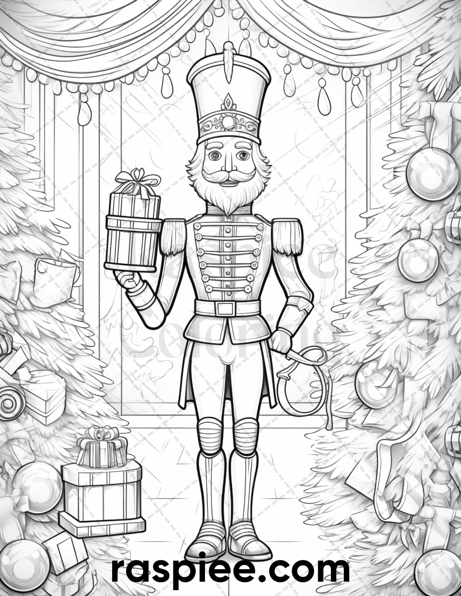 Christmas nutcrackers grayscale coloring pages for adults printabl â coloring