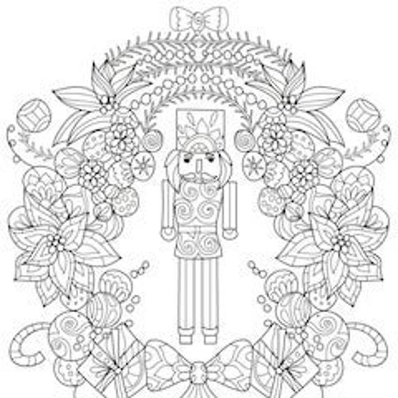 Printable coloring pages zentangle coloring book nutcracker instant download