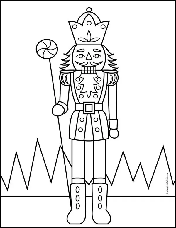 Easy how to draw a nutcracker tutorial video and nutcracker coloring page diy christmas paintings coloring pages primitive embroidery