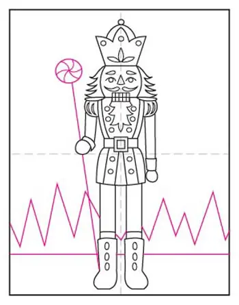 Easy how to draw a nutcracker tutorial video and coloring page