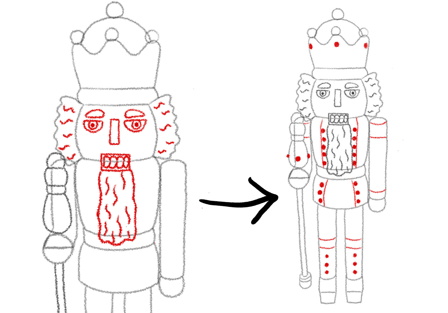 How to draw a nutcracker design school