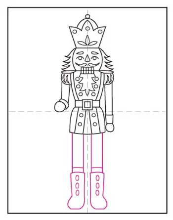 Easy how to draw a nutcracker tutorial video and coloring page