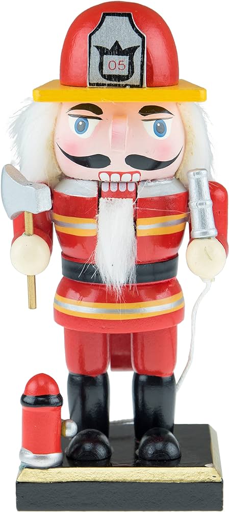 Clever creations firefighter inch traditional wooden nutcracker festive christmas dãcor for shelves and tables home kitchen