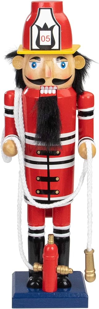 Northlight red wooden fireman with hose christmas nutcracker home kitchen