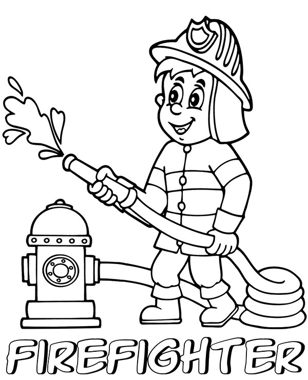 Coloring pages fire fighter coloring page for children