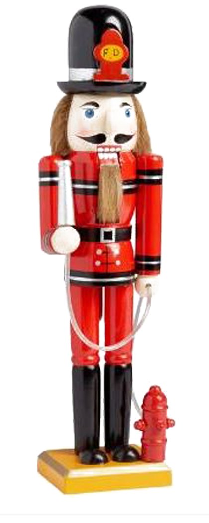 Nantucket home gift for a fireman â inch fire fighter nutcracker home kitchen