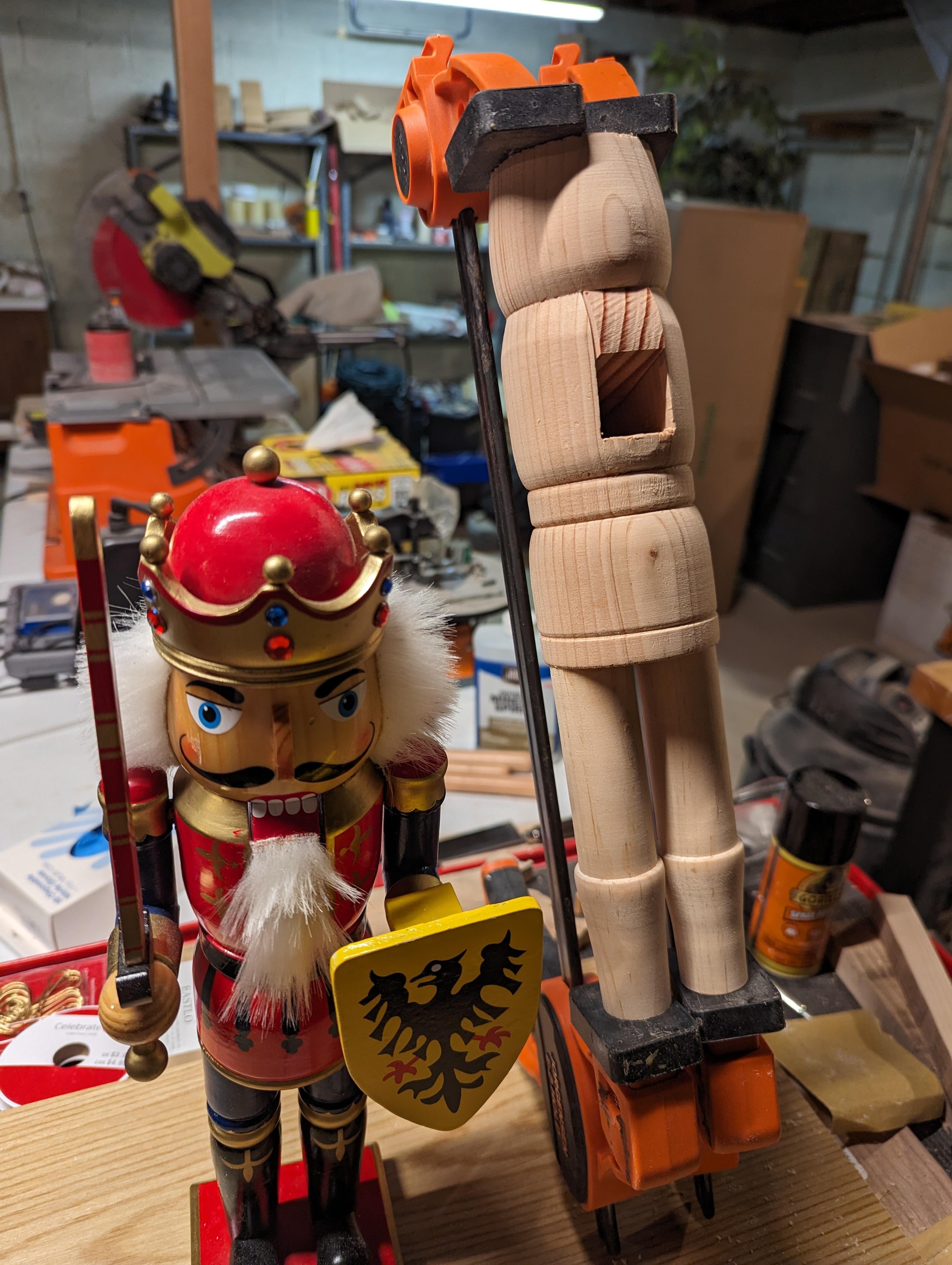 Couldnt find a santa nutcracker i liked for a decent price so i made my own rwoodworking