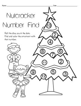 Nutcracker number find mathcoloring page math coloring christmas language arts coloring pages