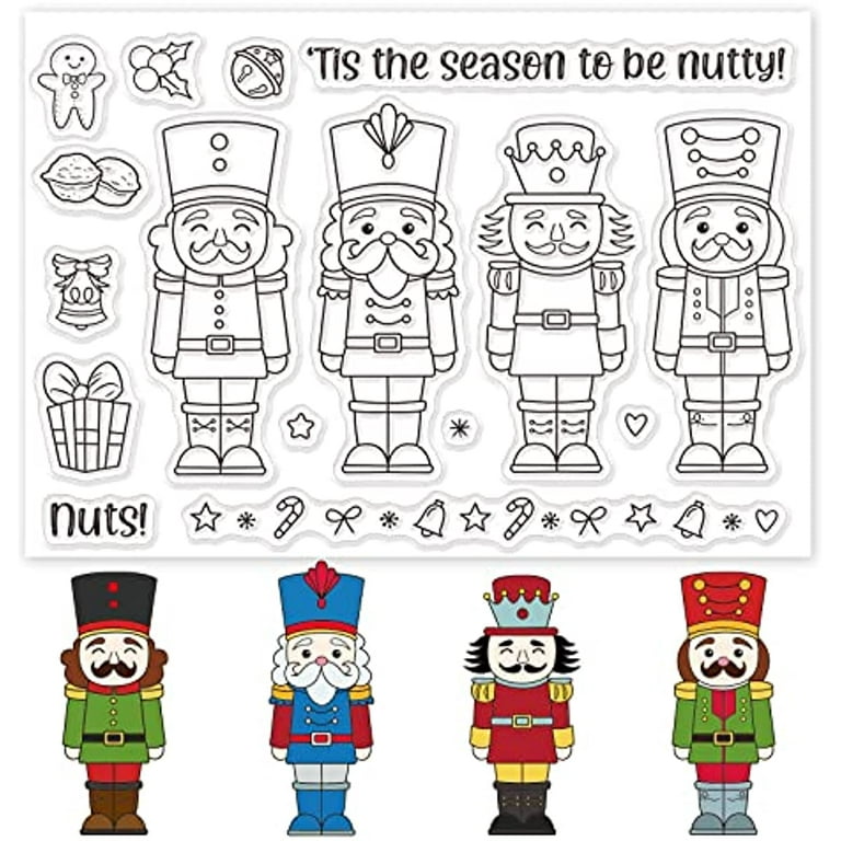 Nutcracker silicone clear stamps guards transparent stamps for holiday greeting cards making diy scrapbooking photo album decoration paper craft