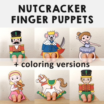 Nutcracker finger puppets printable winter christmas paper craft activity