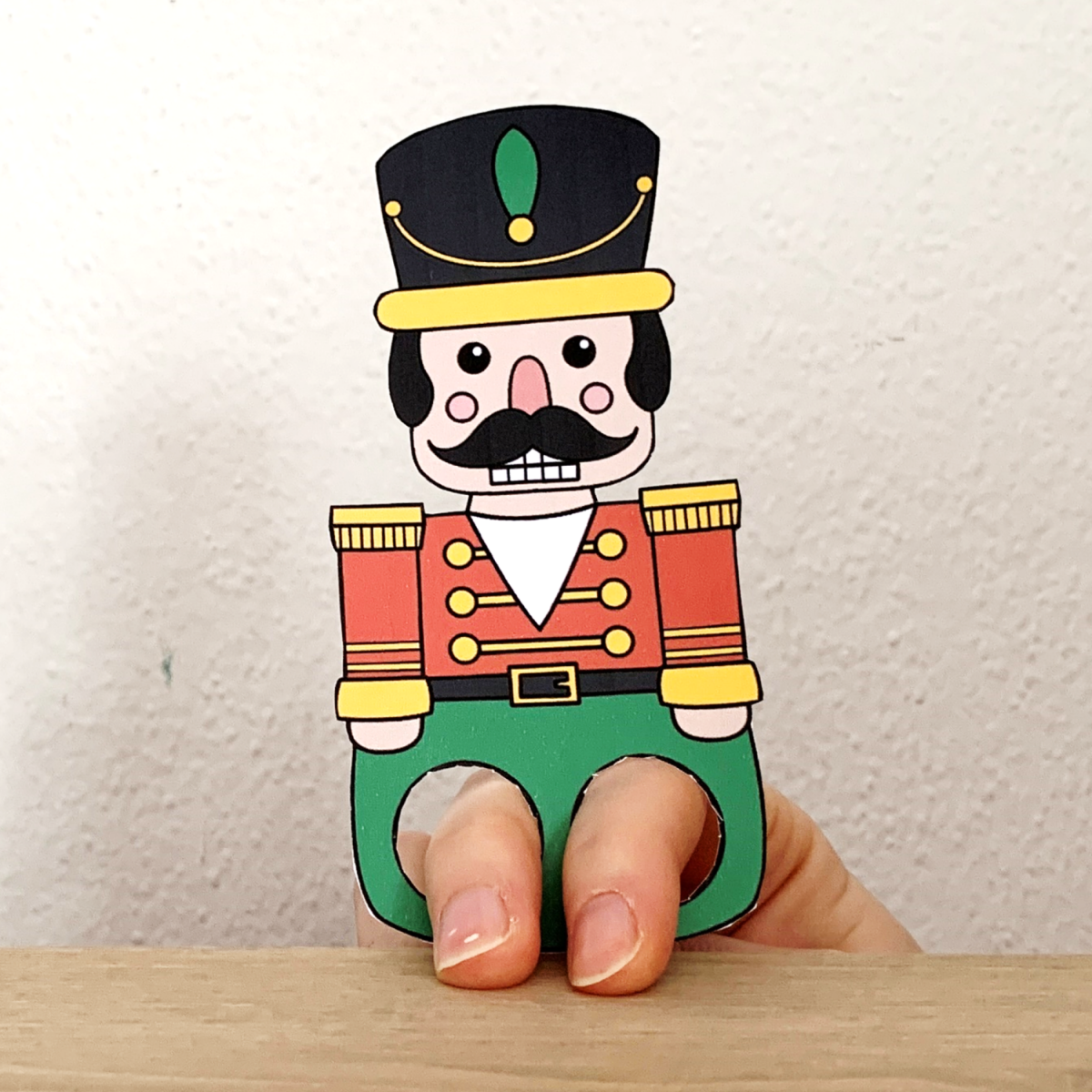 Nutcracker toy finger puppet printable winter christmas paper craft activity made by teachers