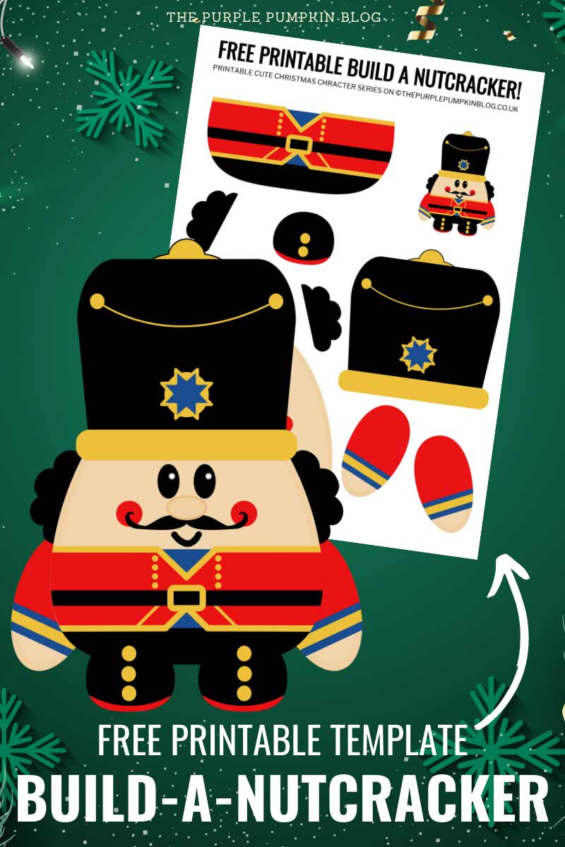 Free printable build a nutcracker template christmas paper craft