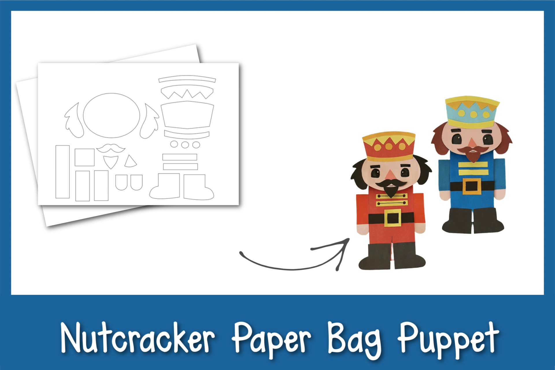 Nutcracker paper bag puppet