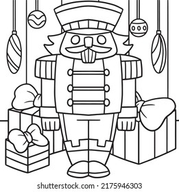 Nutcracker coloring page kids stock vector royalty free