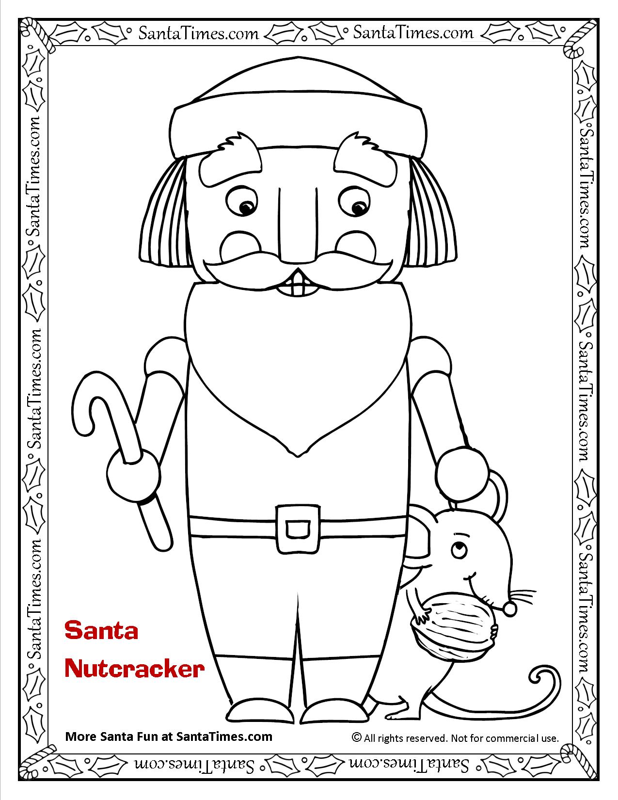 Nutcracker santa printable coloring page