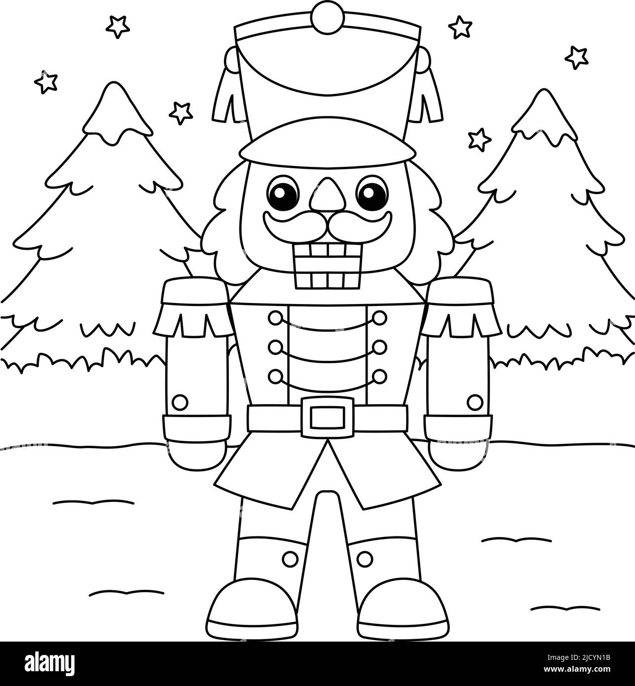 Christmas nutcracker coloring page for kids stock vector image art