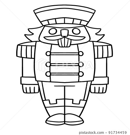 Nutcracker isolated coloring page for kids