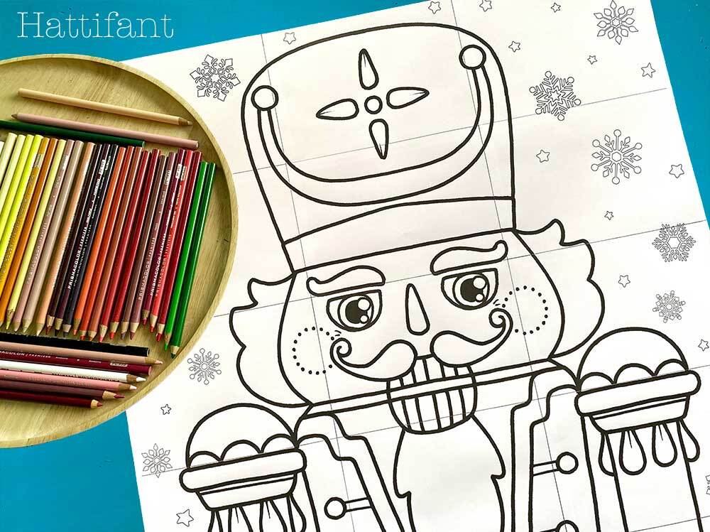 Giant poster nutcracker to color in