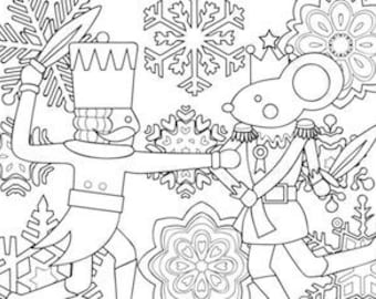 Printable coloring page zentangle coloring book nutcracker download now