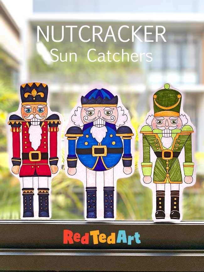 Suncatcher printable nutcracker colouring pages