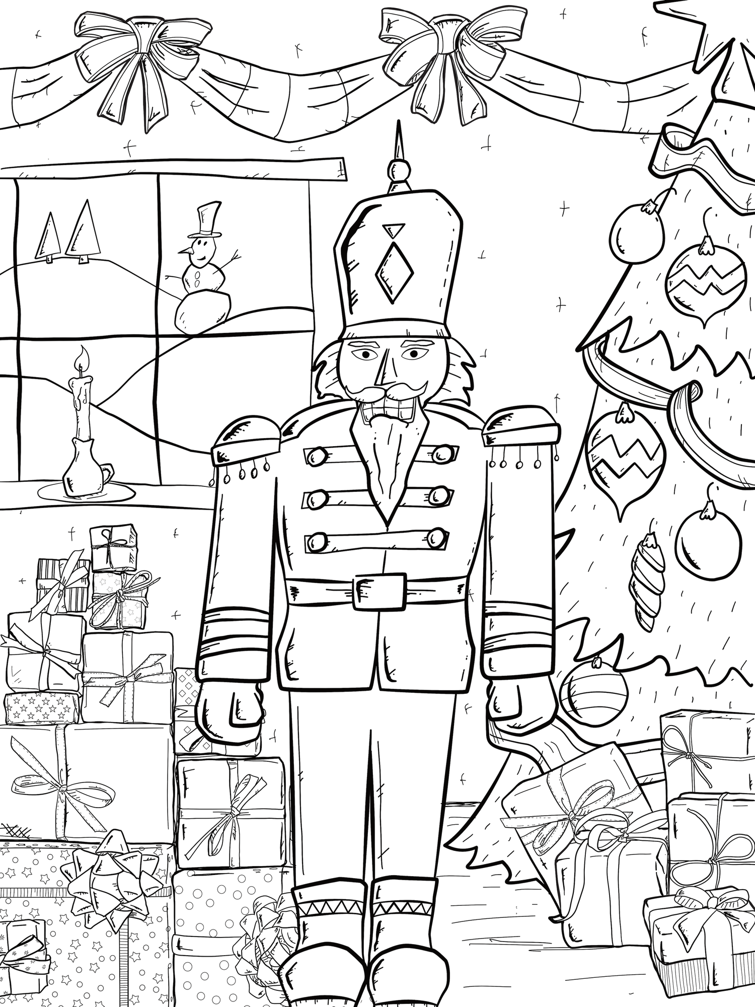 Giant nutcracker coloring page digital download â the little