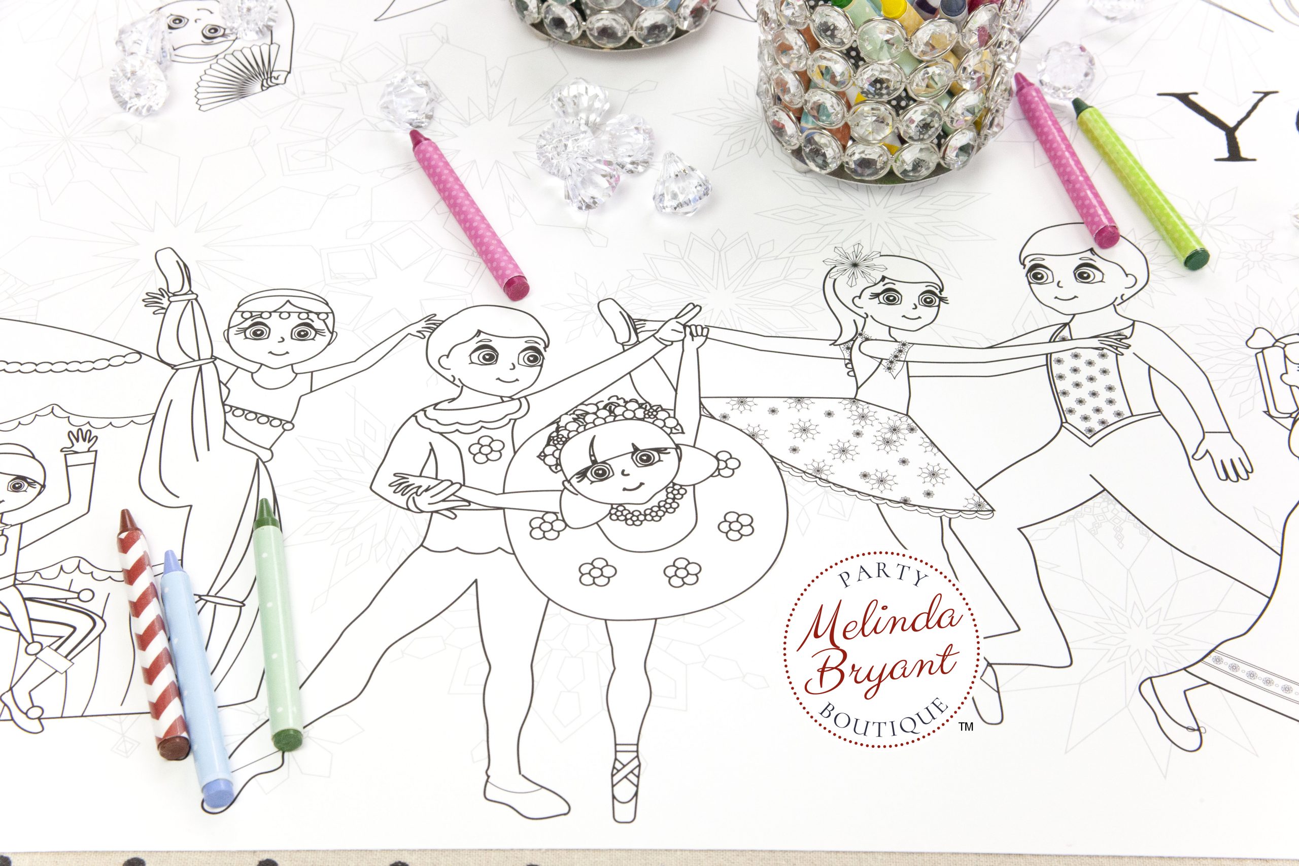 Nutcracker coloring table runner