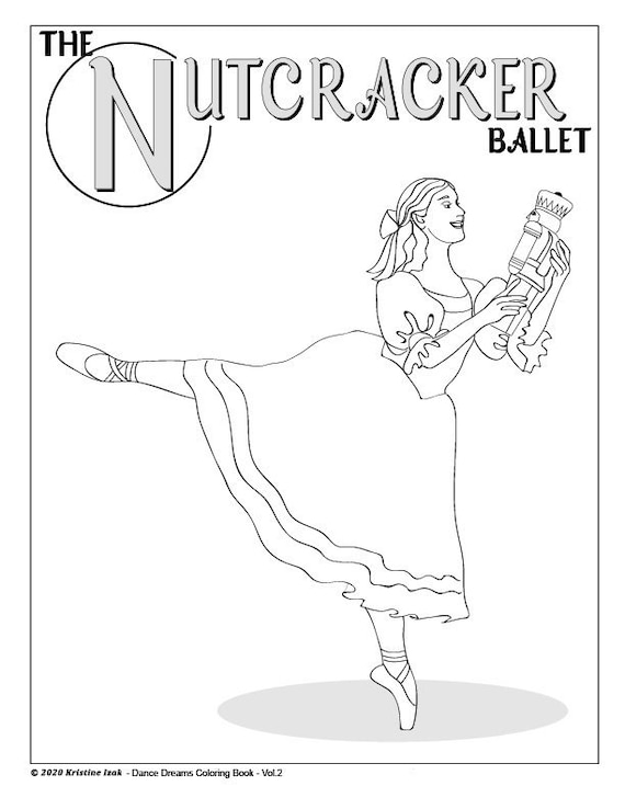 Nutcracker set of from ballet alphabet coloring pages facing pages instant download