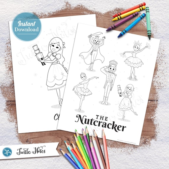 Nutcracker themed printable coloring pages coloring pages digital printables