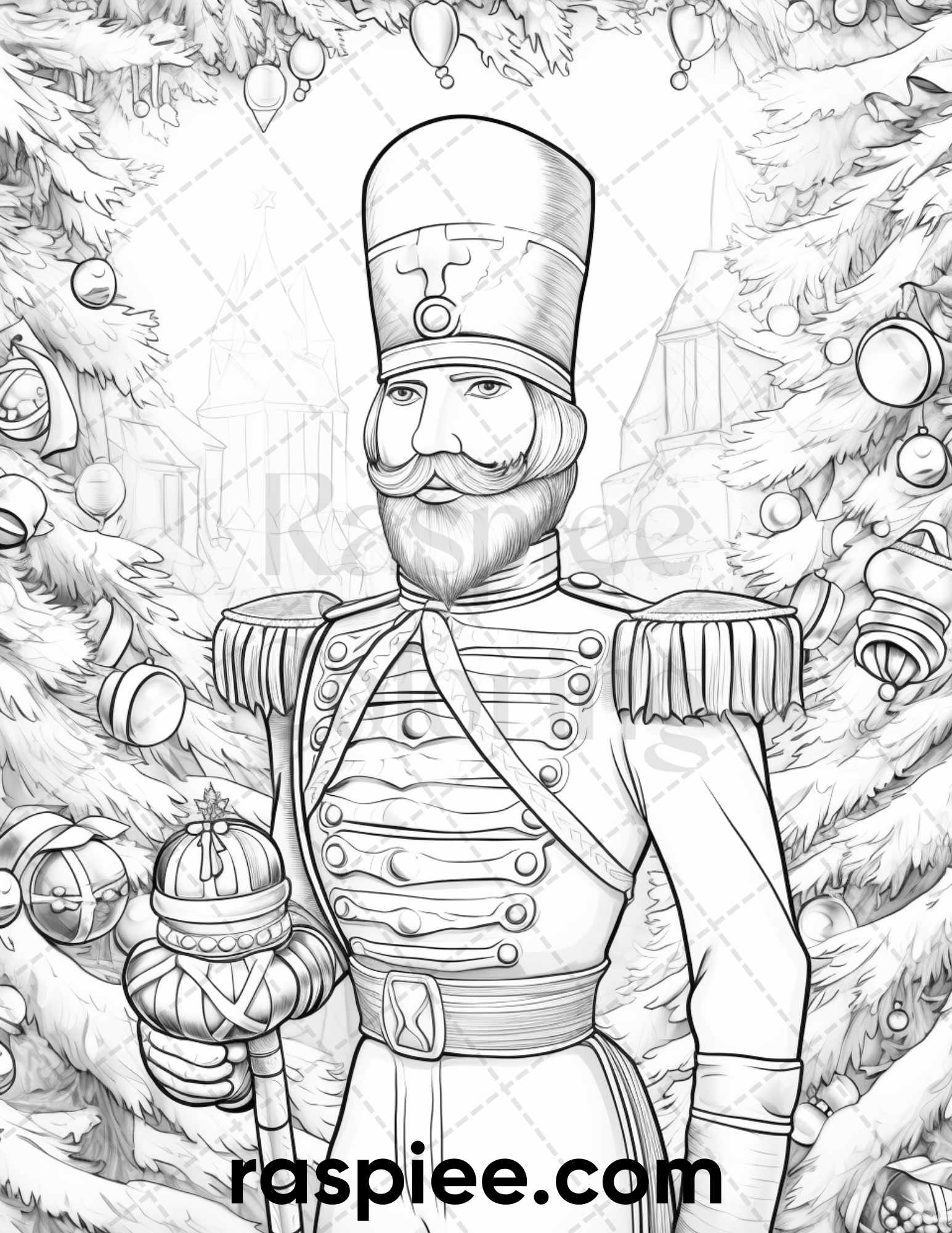 Christmas nutcrackers grayscale coloring pages for adults printabl â coloring