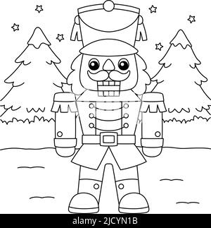 Nutcracker christmas coloring page vector illustration stock vector image art