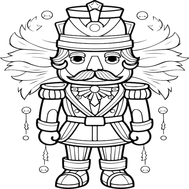 Premium vector nutcracker coloring page