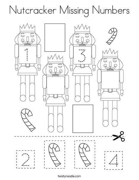 Nutcracker missing numbers coloring page