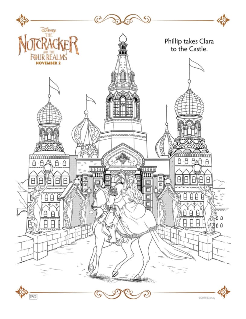 Nutcracker castle coloring page