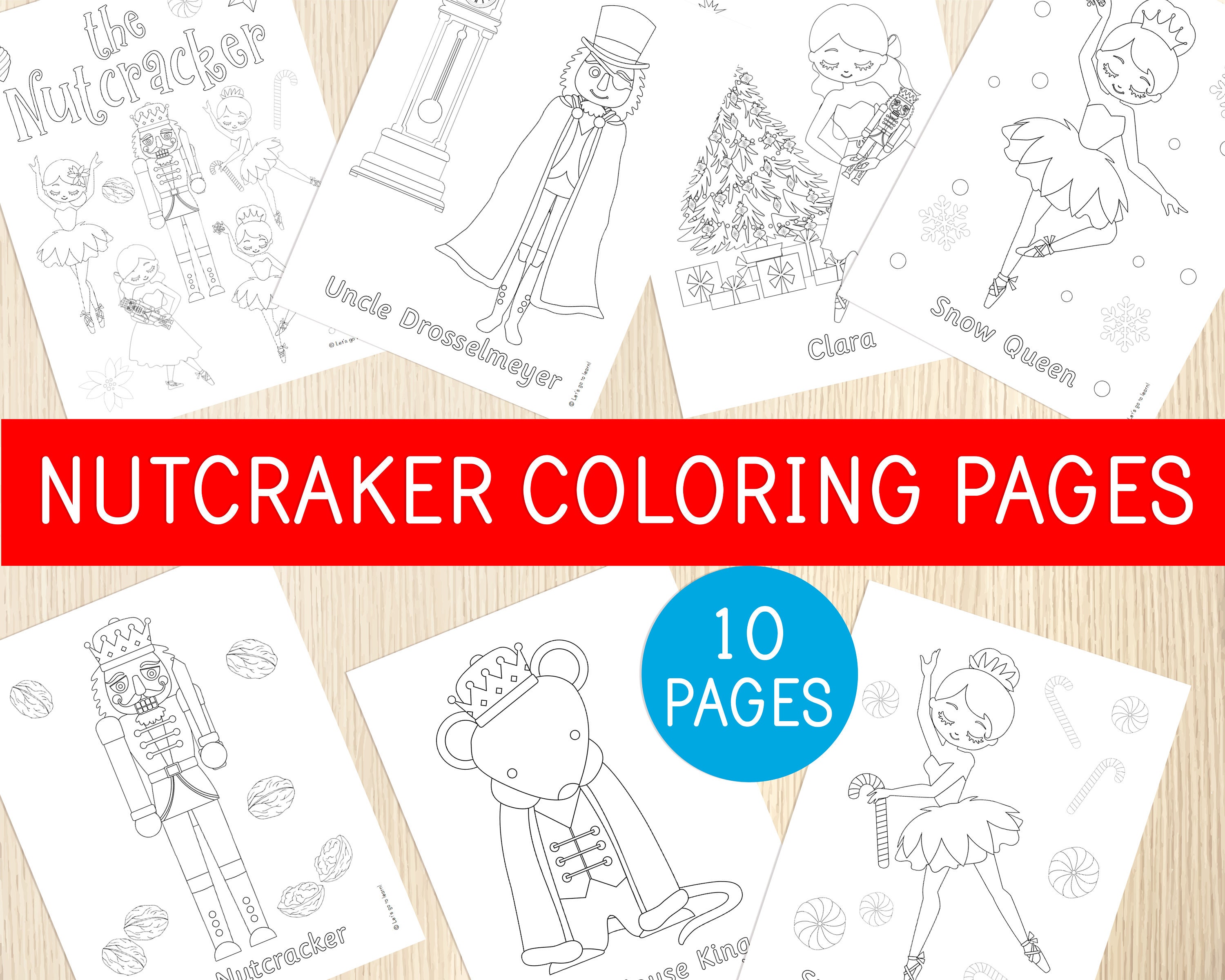 Nutcracker themed coloring pages kids christmas coloring sheets holiday activity ballet characters ballerinas printable worksheets