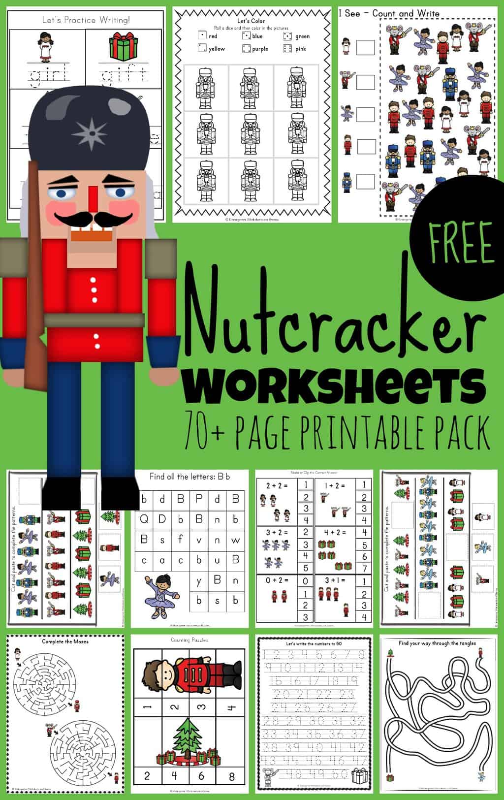 Ð free free printable christmas nutcracker worksheets for december