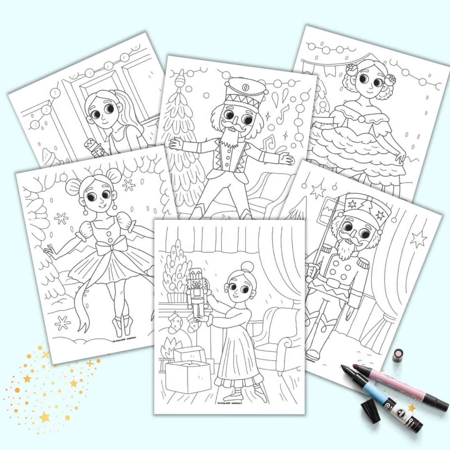 Free printable nutcracker ballet christmas coloring pages