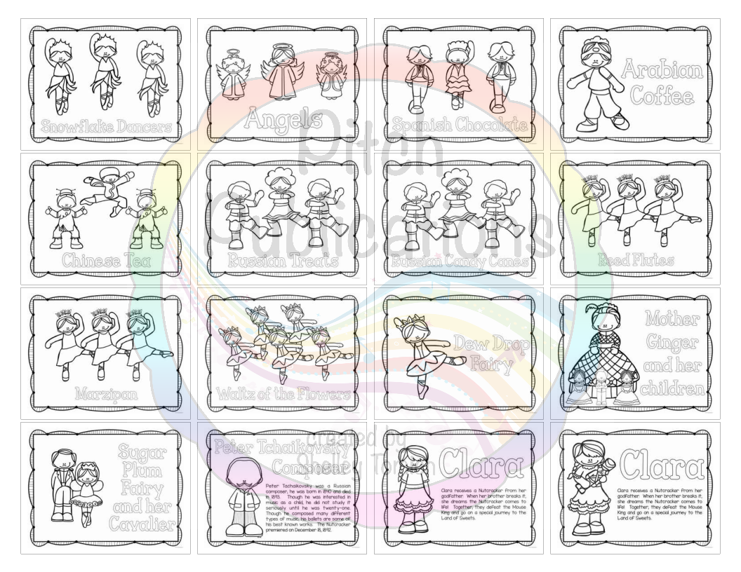 The nutcracker educational coloring pages digit jw pepper sheet music