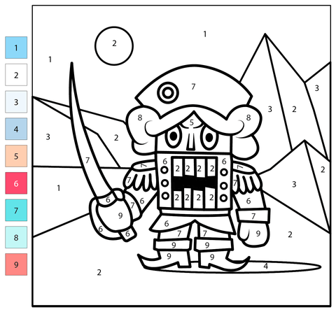 Nutcracker color by number free printable coloring pages