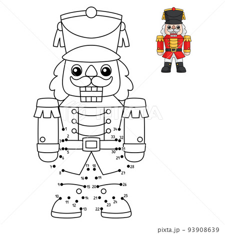 Dot to dot christmas nutcracker coloring page