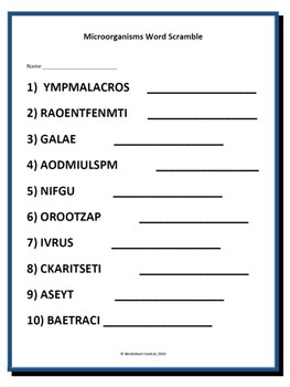 Nutrition word scramble w answer key by worksheet central tpt