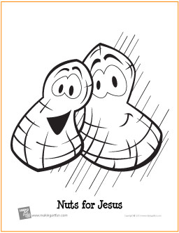 Nuts for jesus free printable coloring page