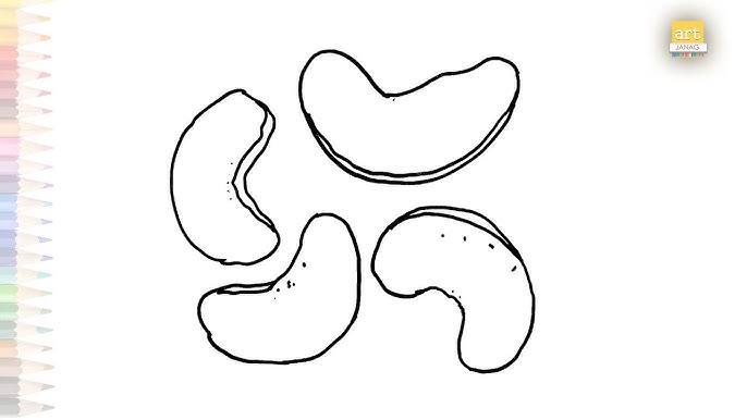 How to draw easy cashew nut step by stephow to colour very easy step by step