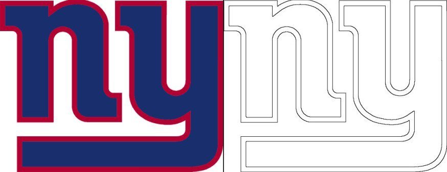 New york giants logo with a sample coloring page