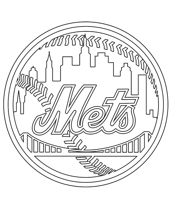 New york mets logo coloring page